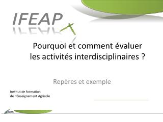Pourquoi et comment évaluer les activités interdisciplinaires ?