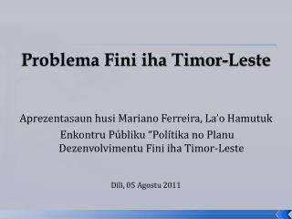 Problema Fini iha Timor-Leste