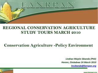 Conservation Agriculture -Policy Environment