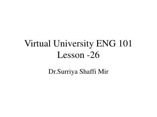 Virtual University ENG 101 Lesson -26