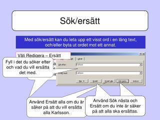 Sök/ersätt