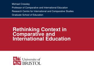 Rethinking Context in Comparative and International Education