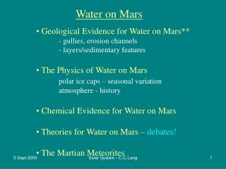 Water on Mars