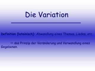 Die Variation
