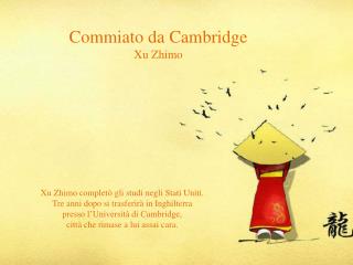 Commiato da Cambridge Xu Zhimo