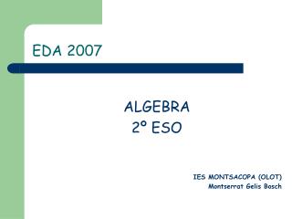 EDA 2007