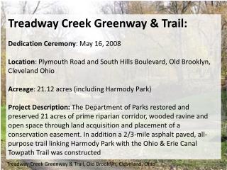 Treadway Creek Greenway &amp; Trail, Old Brooklyn, Cleveland, Ohio