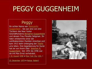 PEGGY GUGGENHEIM