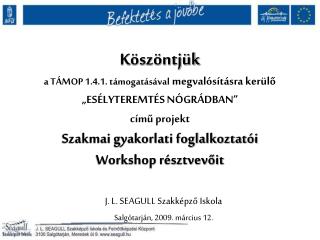 J. L. SEAGULL Szakképző Iskola Salgótarján, 2009. március 12.