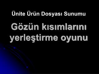 Gözün kısımlarını yerleştirme oyunu