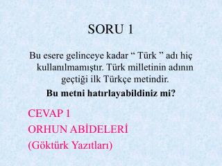 SORU 1