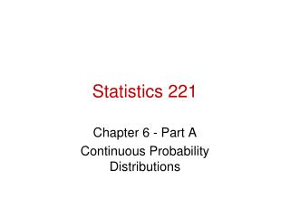 Statistics 221