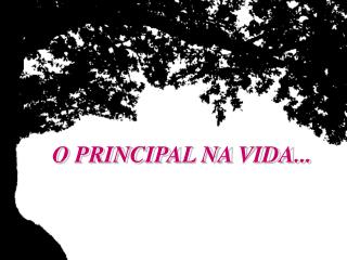 O PRINCIPAL NA VIDA...