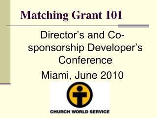 Matching Grant 101