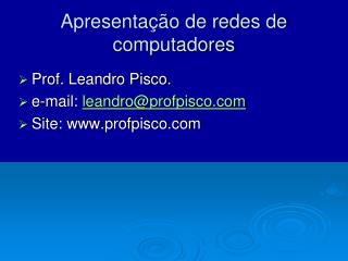 Apresentação de redes de computadores