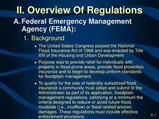 II. Overview Of Regulations
