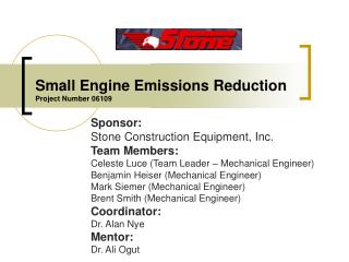 Small Engine Emissions Reduction Project Number 06109