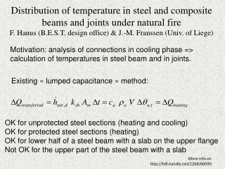 Distribution of temperature in steel and composite beams and joints under natural fire
