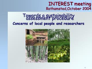 INTEREST meeting Rothamsted,October 2004