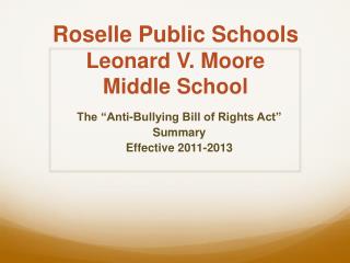 Roselle Public Schools Leonard V. Moore Middle School