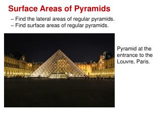 Surface Areas of Pyramids