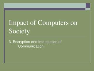 Impact of Computers on Society