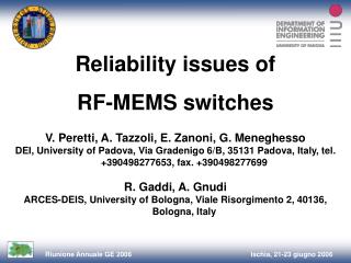 Reliability issues of RF-MEMS switches