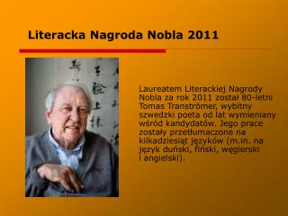 Literacka Nagroda Nobla 2011