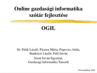 Online gazdasági informatika szótár fejlesztése OGIL