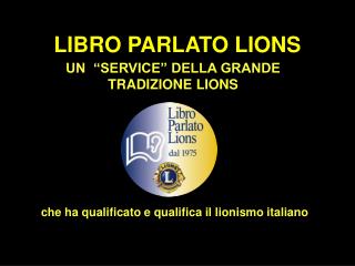 LIBRO PARLATO LIONS