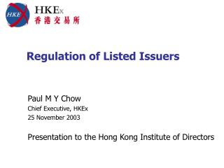 Regulation of Listed Issuers