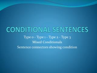 CONDITIONAL SENTENCES