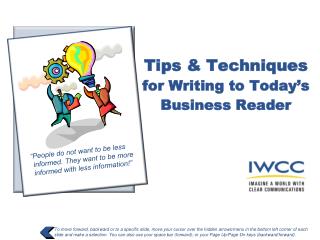 Tips &amp; Techniques for Writing to Today’s Business Reader