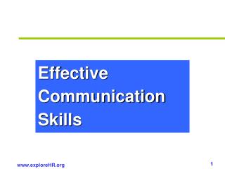 Effective Communication Skills