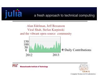 Alan Edelman, Jeff Bezanson Viral Shah, Stefan Karpinski and the vibrant open-source community