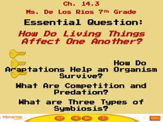 Ch. 14.3 Ms. De Los Rios 7 th Grade Essential Question: