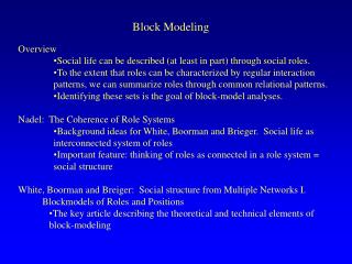 Block Modeling