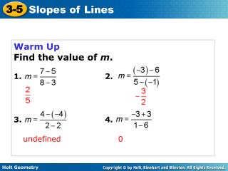 Warm Up Find the value of m . 1.				2. 3.				4.
