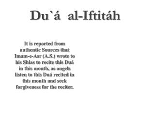 Du`á al- Iftitáh