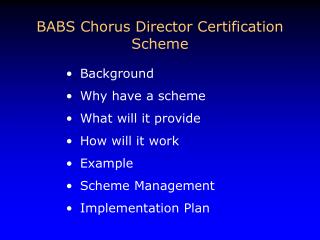 Background Why have a scheme What will it provide How will it work Example Scheme Management