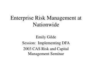 Enterprise Risk Management at Nationwide