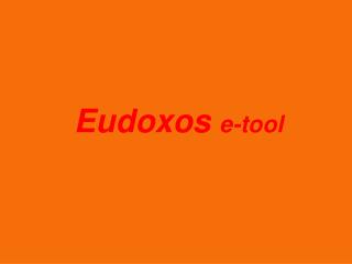 Eudoxos e-tool