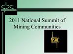 2011 National Summit of Mining Communities