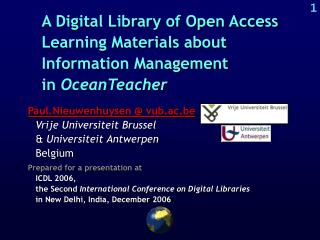 A Digital Library of Open Access Learning Materials about Information Management in OceanTeacher