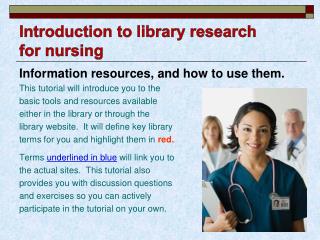 Introduction to library research for nursing