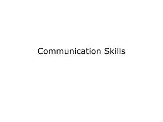 Communication Skills