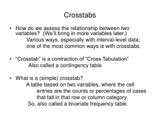 Crosstabs