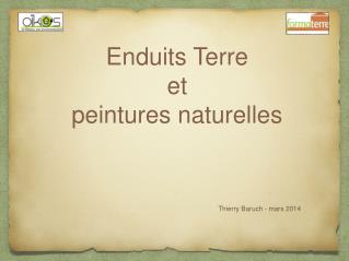 Enduits Terre et peintures naturelles