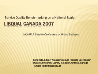 LibQUAL Canada 2007