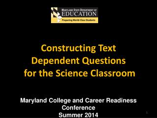 Maryland College and Career Readiness Conference Summer 2014